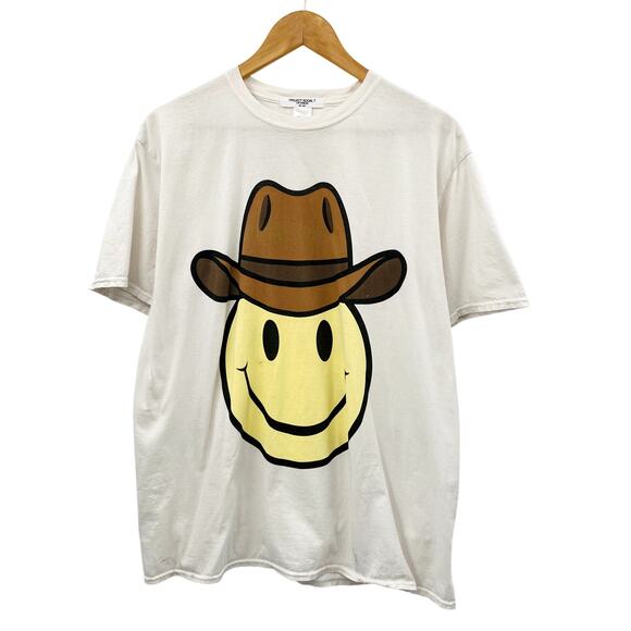 Urban Outfitters Project Social T Smiley Face Cowboy Tee - Picture 2 of 5